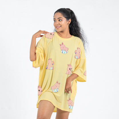 Bunny Bliss Premium Oversized Relax Tee