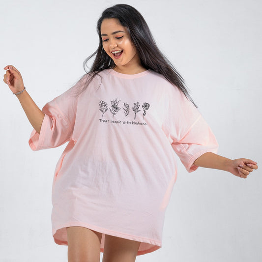 Kindness Blossom Oversized Relax Tee (Black Friday Offer 70% OFF)